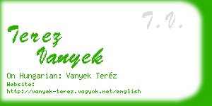 terez vanyek business card